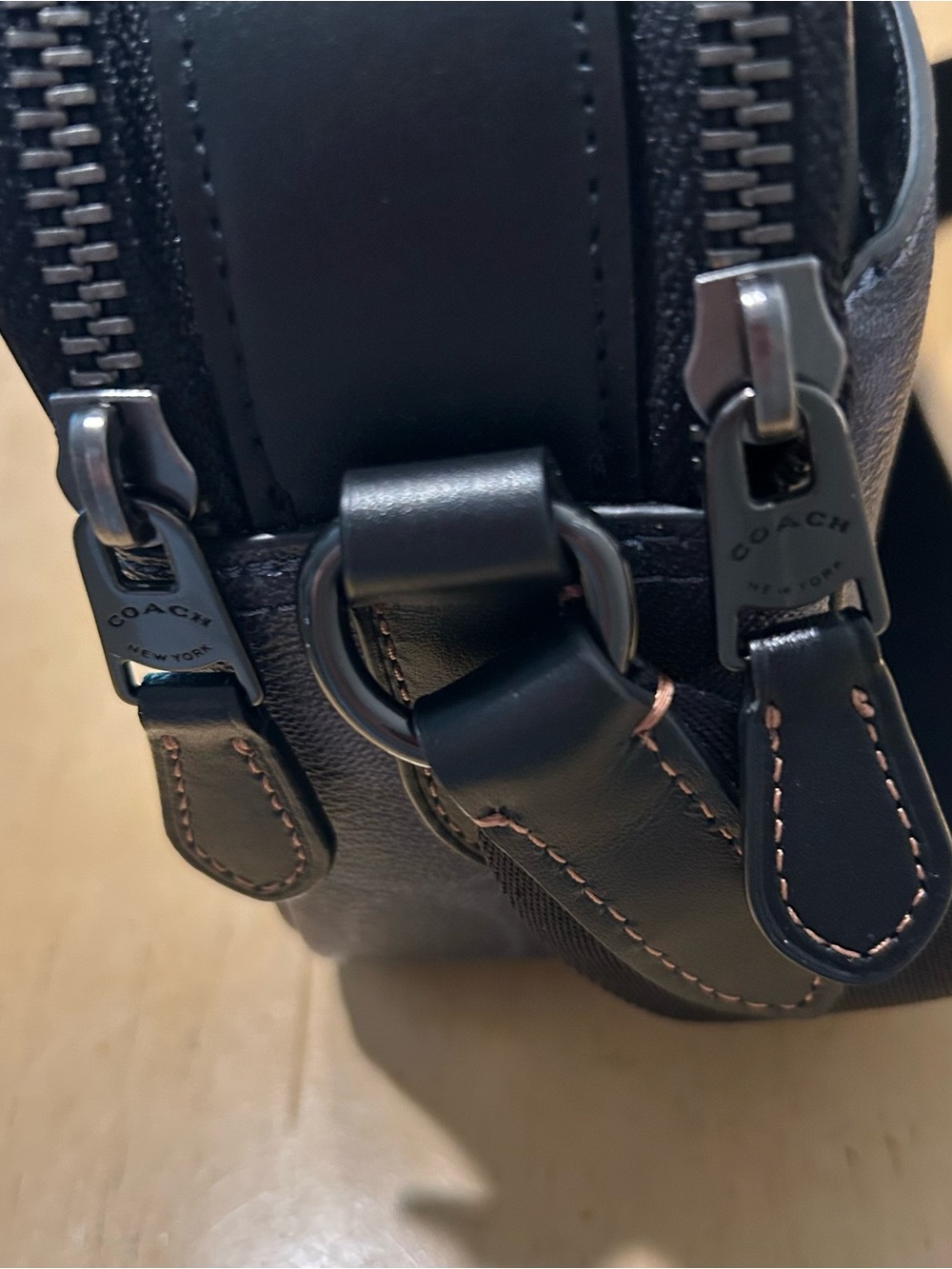 Coach graham denim blue crossbody blocked signature canvas, leather unisex bag - Picture 12 of 16